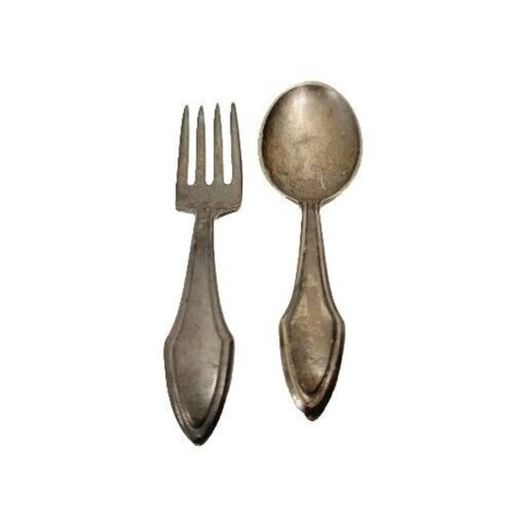 Vtg Alvin Flatware Patent Toddler Baby Silver plated Fork and Spoon READ - Picture 1 of 6